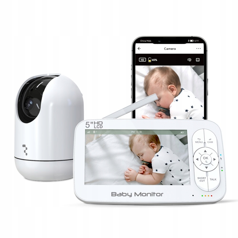 Niania Elektroniczna Z Kamerą Obrotowa Baby Monitor Reach BM-6 Hd WiFi