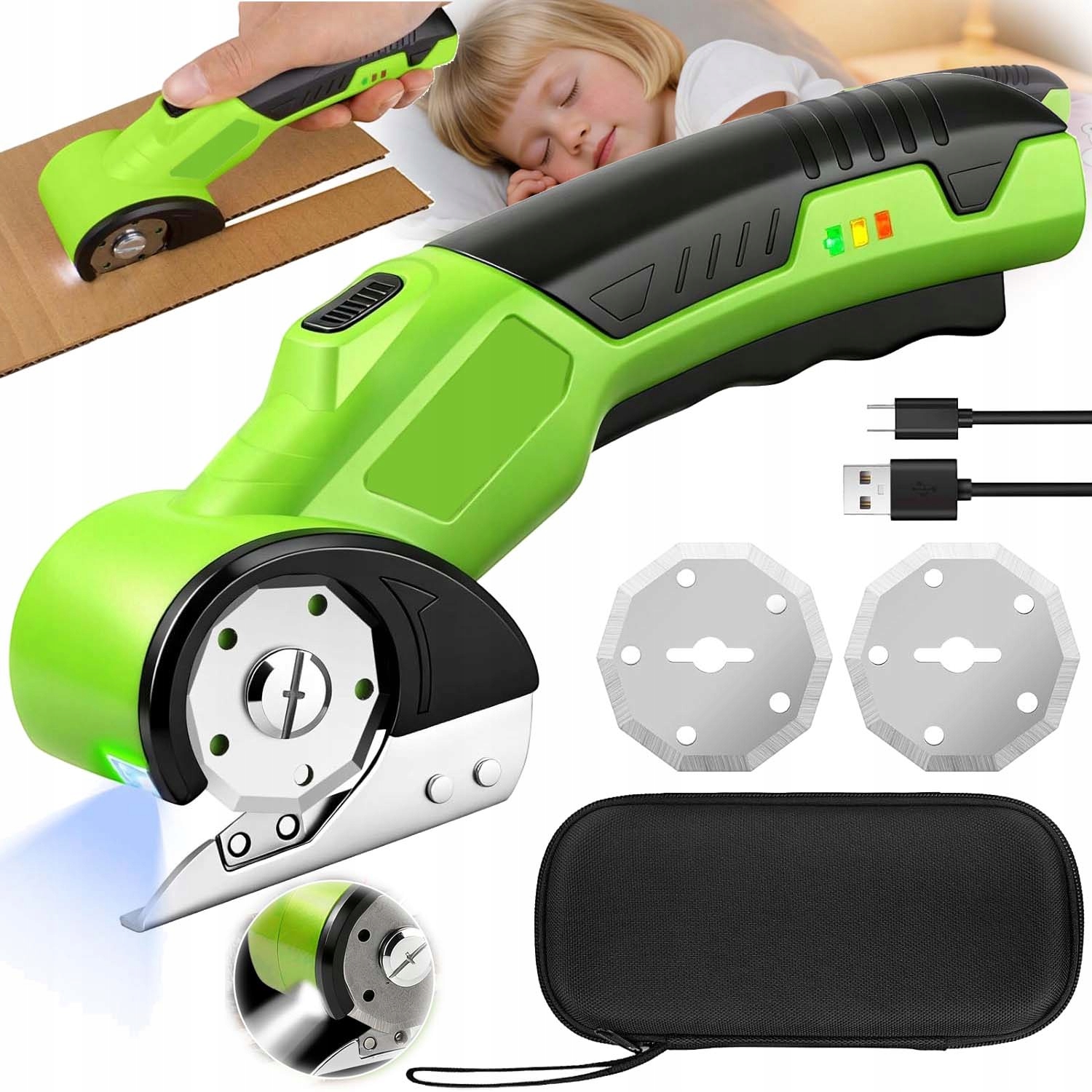 Akumulátorové Univerzální Elektrické Nůžky Na Textil, Karton, Kůže S Usb