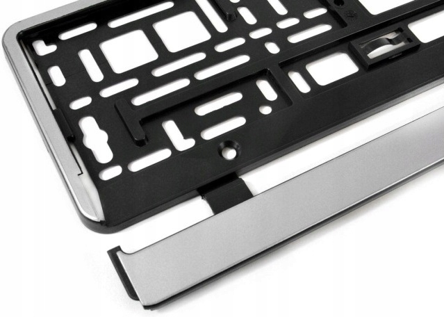 Ramka do tablic tablicy rejestracyjnych samochodu auta Srebrna elastyczna