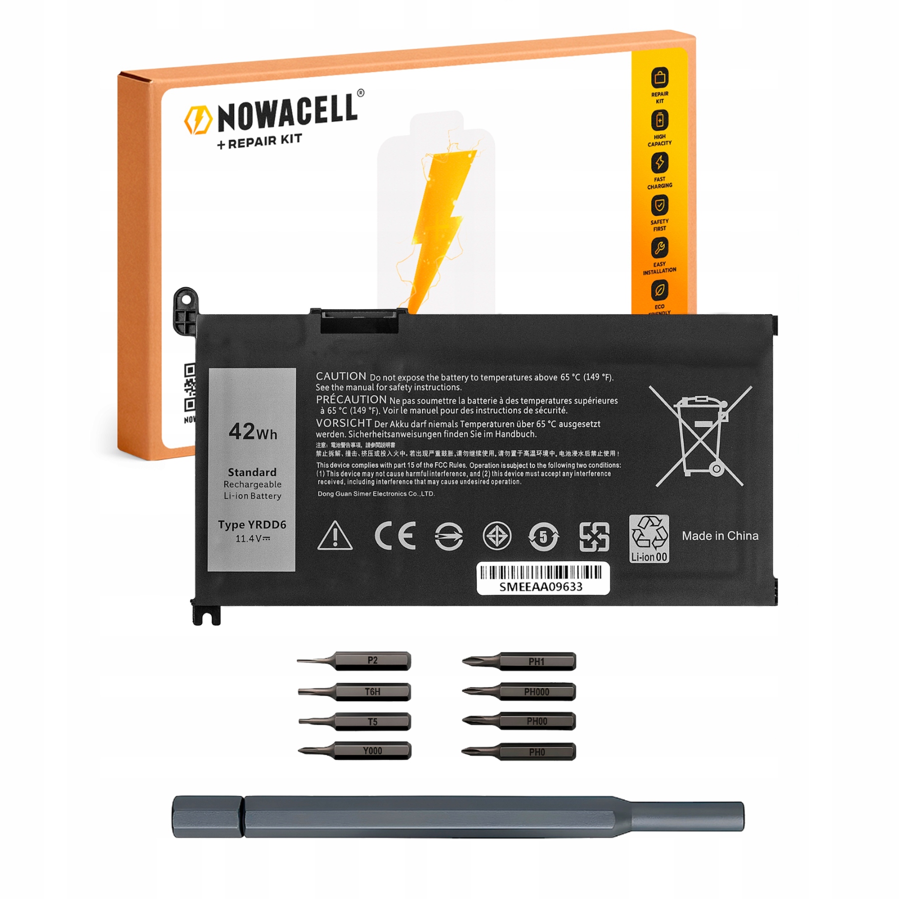 Baterie YRDD6 1VX1H VM732 42Wh pro Dell 5480 5585 5590 3793 3400 3500 5581