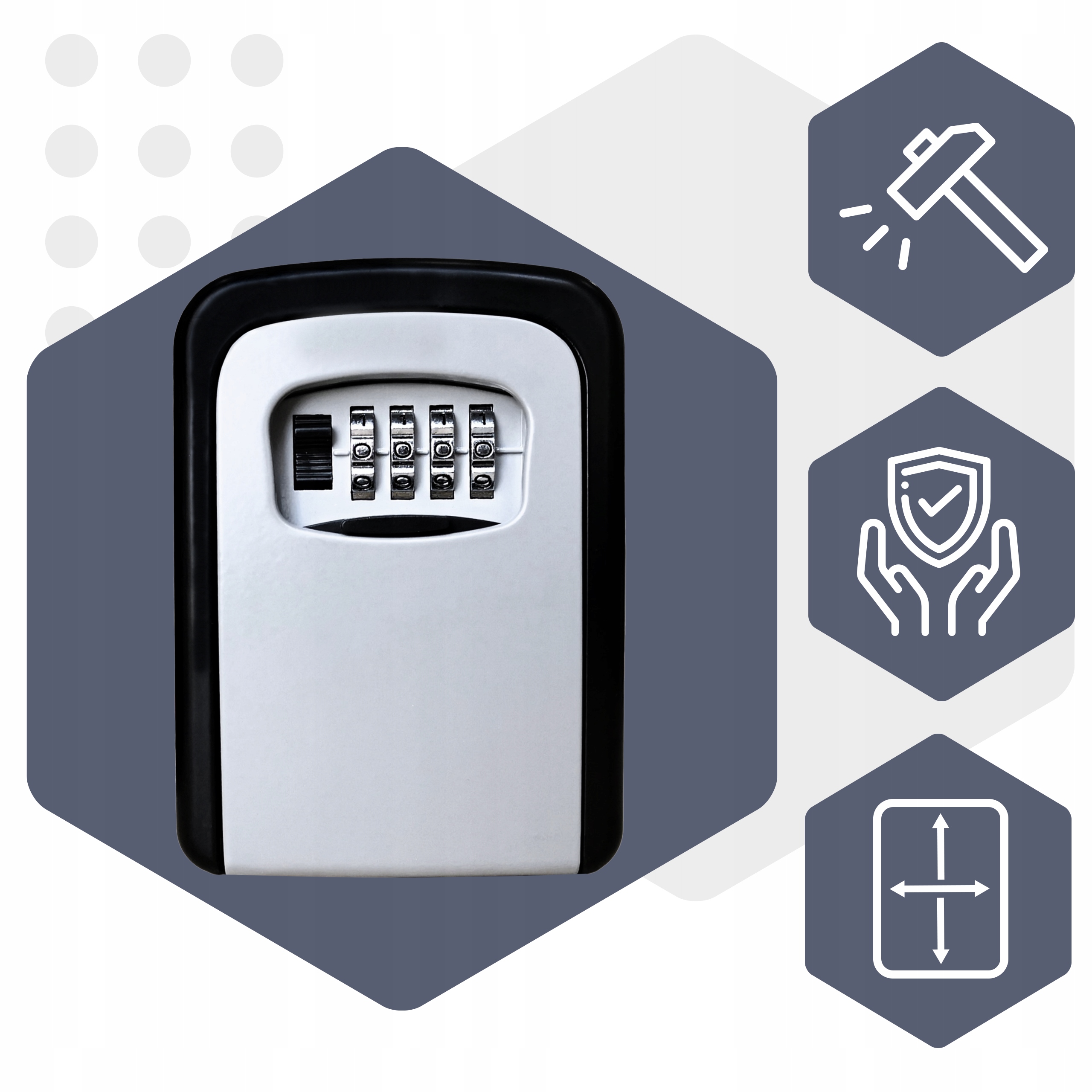 METALOWY sejf na klucze skrzynka szafka kasetka MOCNA skrytka z szyfrem kod EAN (GTIN) 703355436998