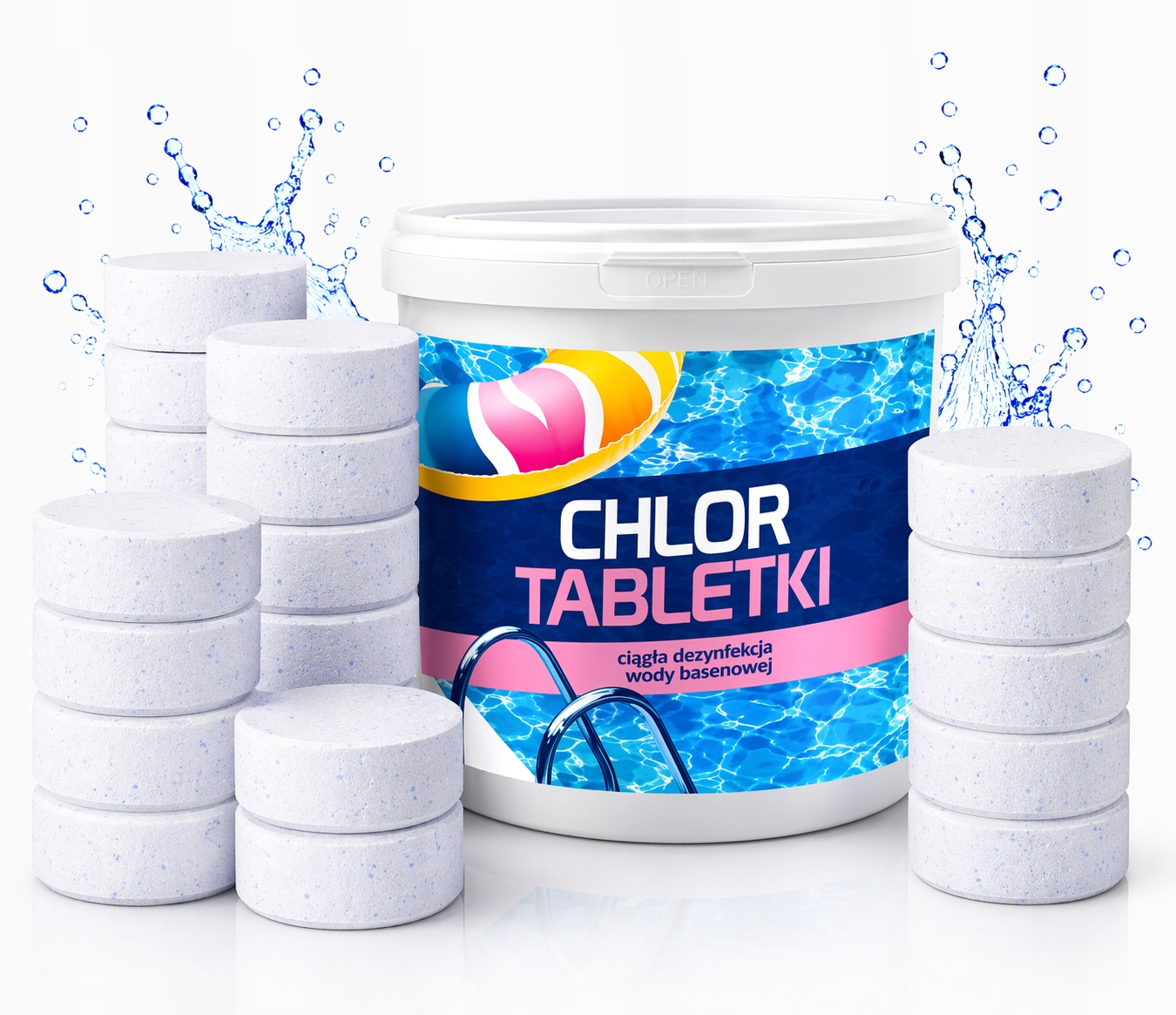 Chlor Tabletki 200g 5kg do Basenu Chemia Basenowa Dezynfekcja