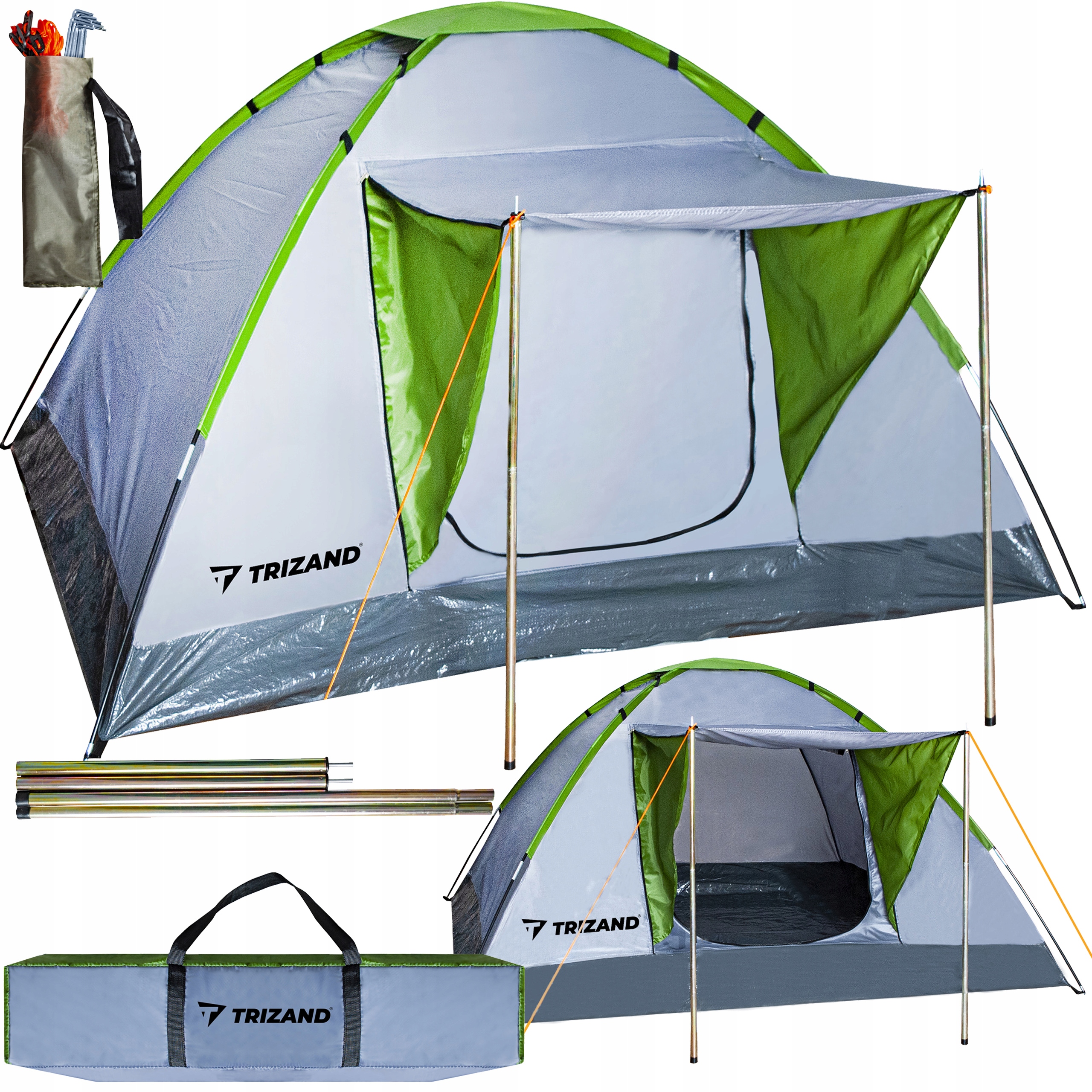Namiot Turystyczny 4-Osobowy Camping Iglo Daszek