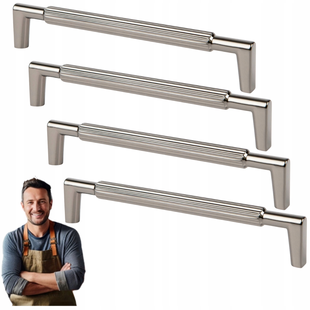 Nábytkový držiak do zásuvky skrinky Randi 160 mm, Pozdĺžny, čierny, 4 ks