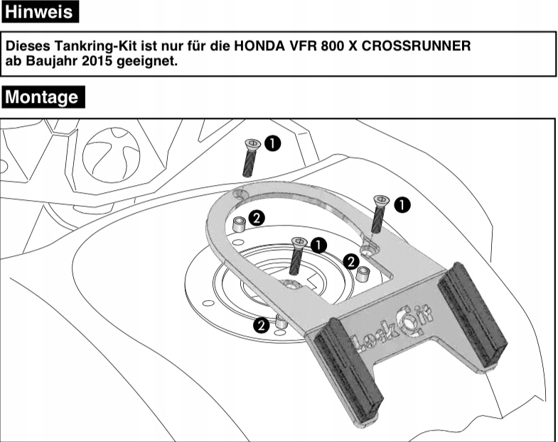 Honda VFR 800 X Crossrunne 2015-2020 Tankring Lock-it
