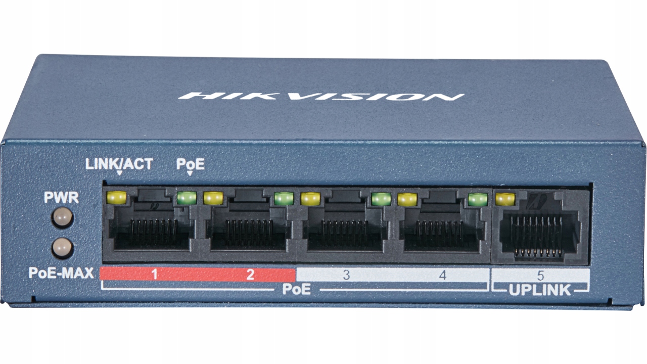 5-portový prepínač 4xPoE DS-3E0105P-E/M(B) Hikvision