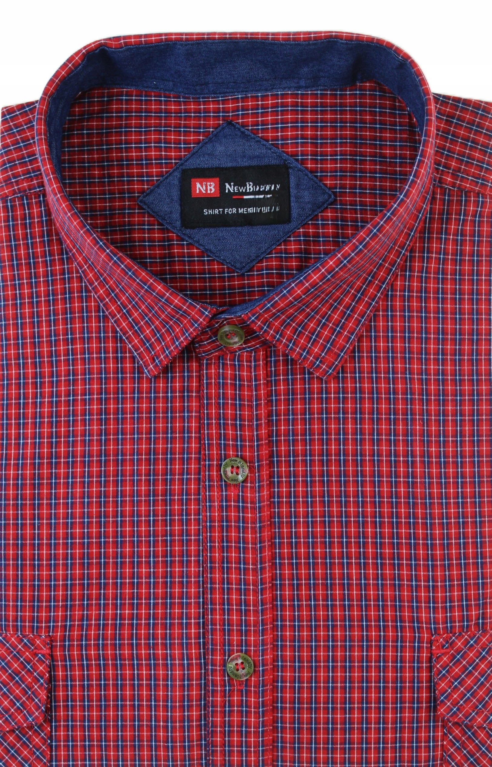 Duża Koszula Męska W Kratę Długi Rękaw Dwie Kieszenie Bawełna 5XL BR2