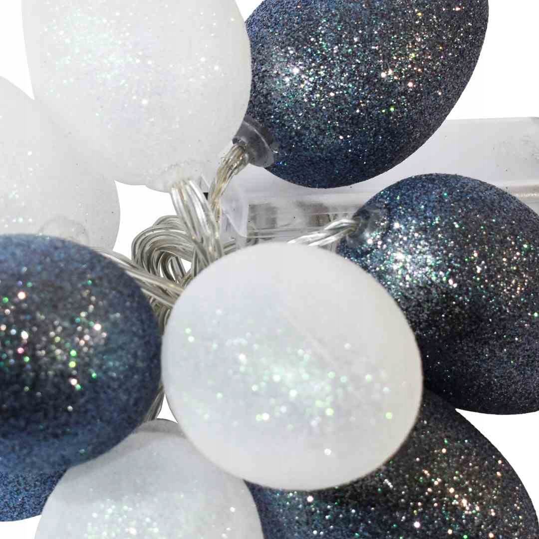 DUZE PLASTIKOWE JAJKA WIELKANOCNE LED Z BROKATEM BIAŁO-SZARE Liczba punktów światła Do 10