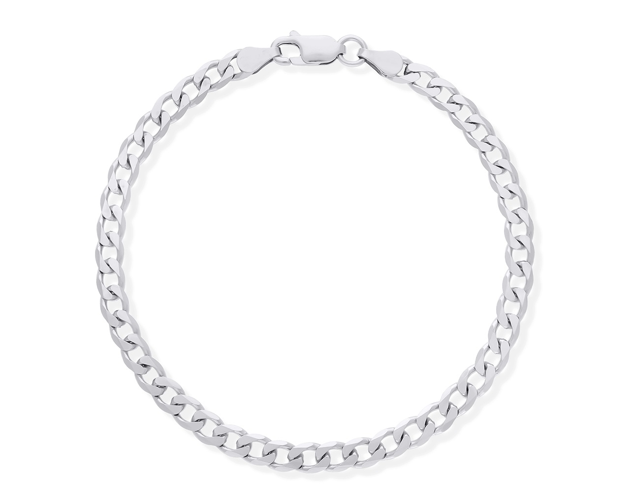 Stříbrný Náramek Pánská Pancéřová Vazba Plná Stříbro Rhodium 925 21 CM