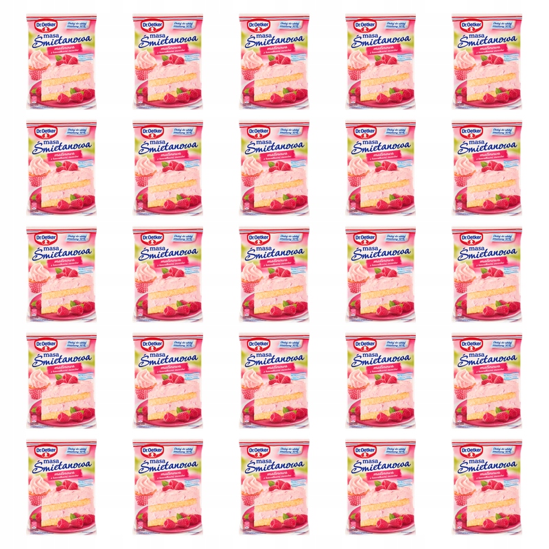 Dr. Oetker Smetanová hmota s malinovou příchutí 86 g X25