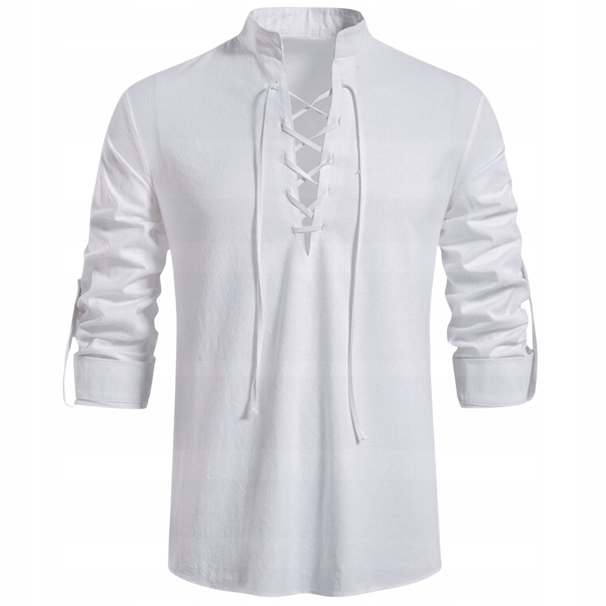 Koszula męska casual przewiewna lniana wiązanie