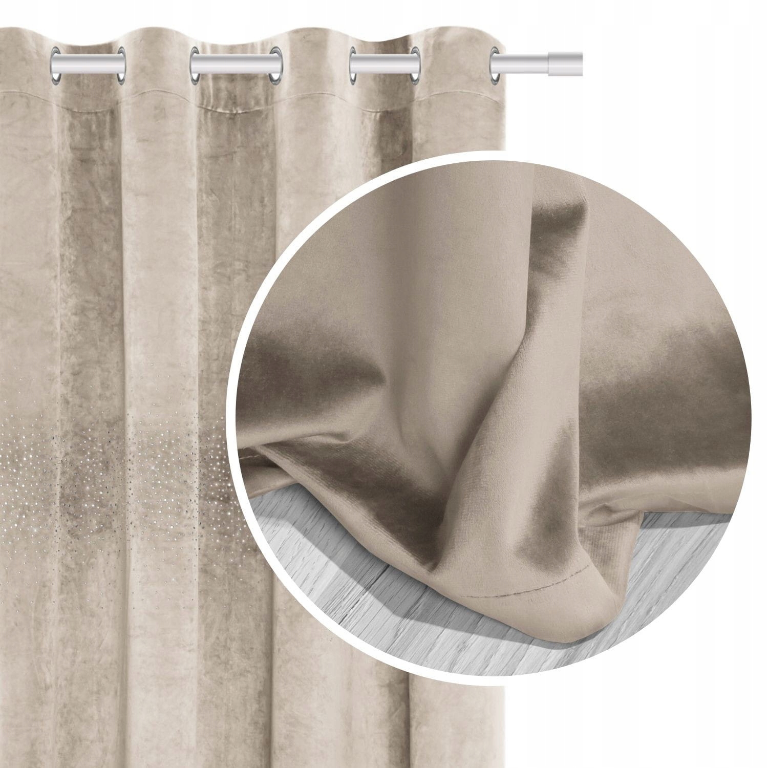 

Zasłona Welurowa 140x250 Velvet Shiny Beżowa