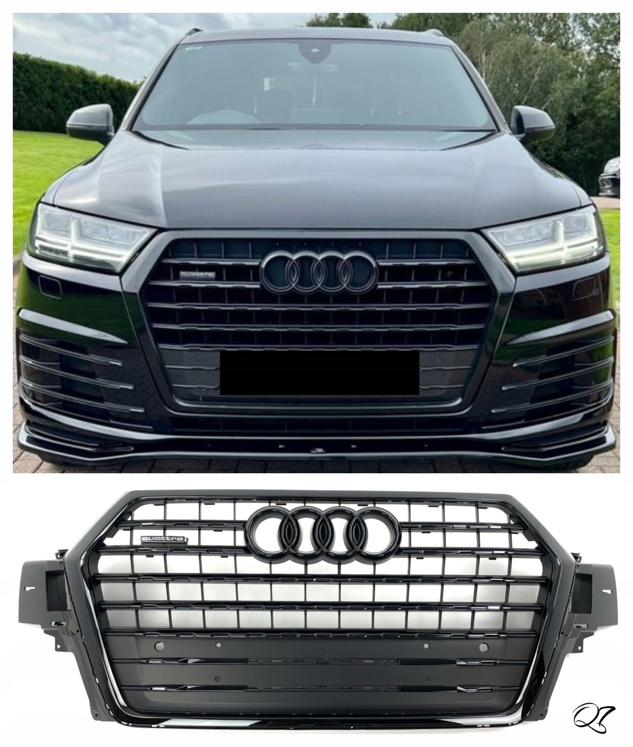 AUDI Q7 4M S-LINE 2015-2019 GRILL ATRAPA BLACK EDITION