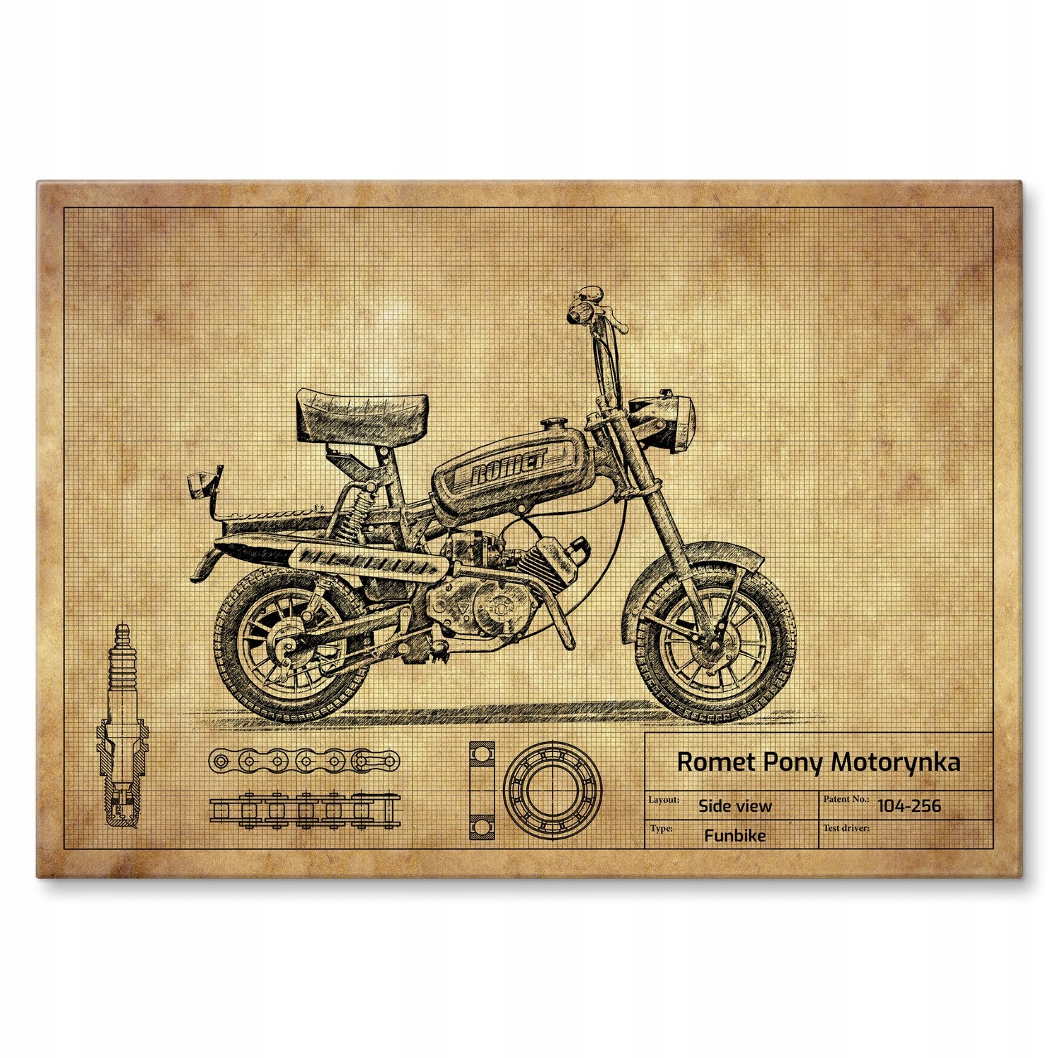 Kovový plakát Romet Pony Motorka Szyld Plech 42 x 59,4 cm Dárek
