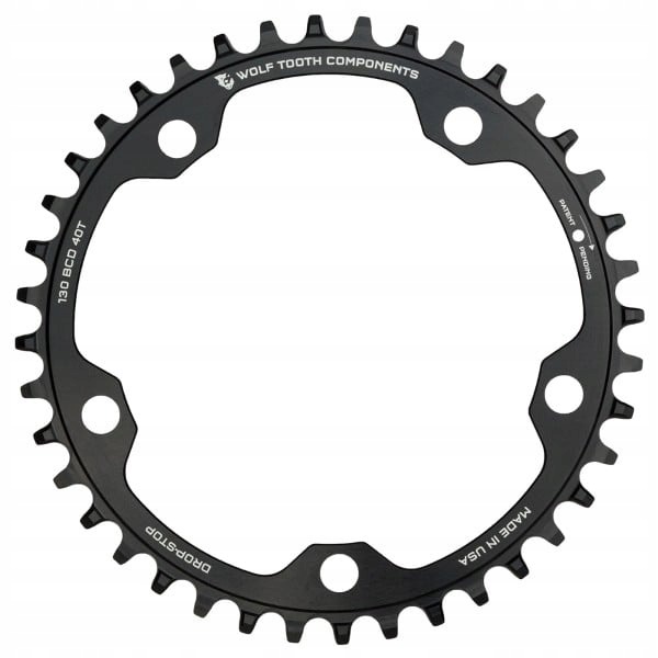 Wolf Tooth Chainring Sram Bcd 130 5 Holes 1x 12s 42 Teeth, Black, Drop-st