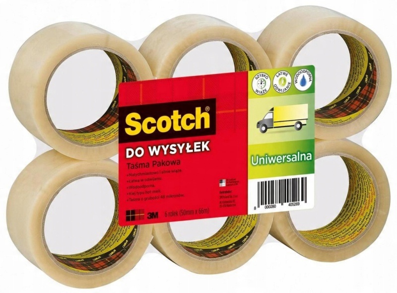 

Taśma pakowa transparentna Scotch 371 50/66 36 szt