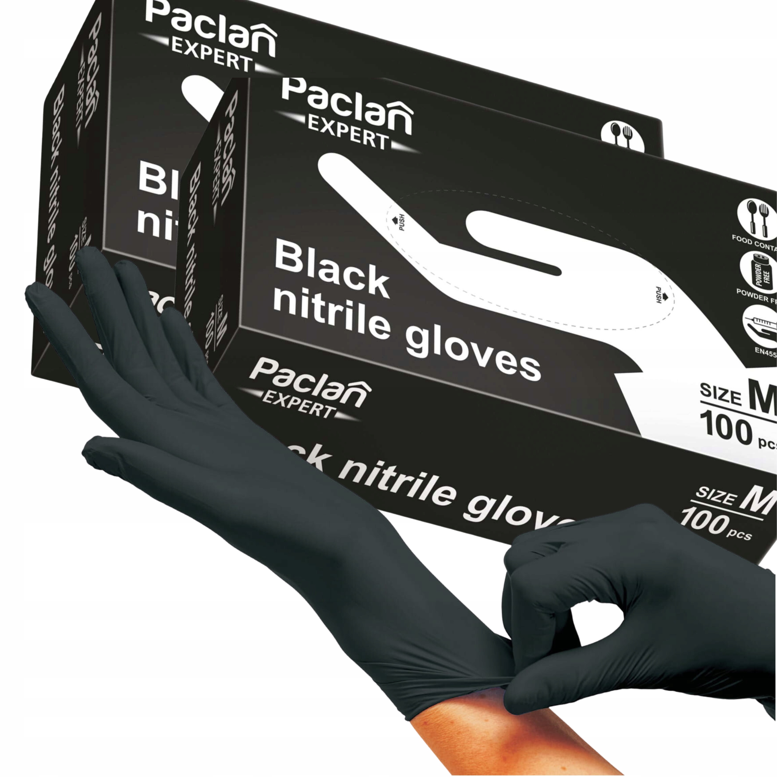 

Rękawiczki Nitrylowe Mocne M Jednorazowe Czarne