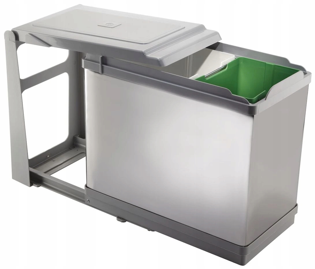 Vstavaný odpadkový kôš Elletipi Tower výsuvný, automatické veko, 16+10 L