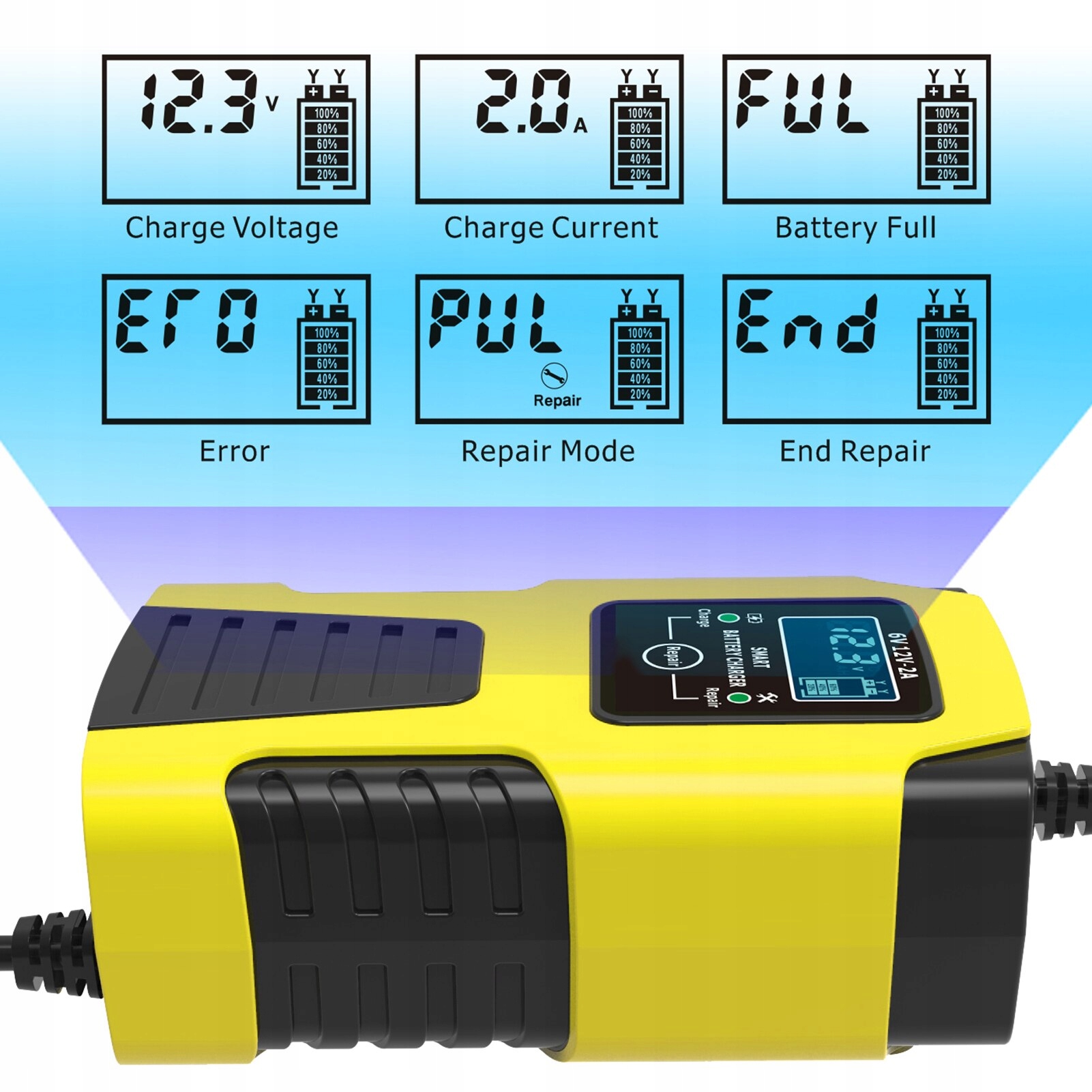 Для акумулятора автомобільний зарядний пристрій інтелектуальне
