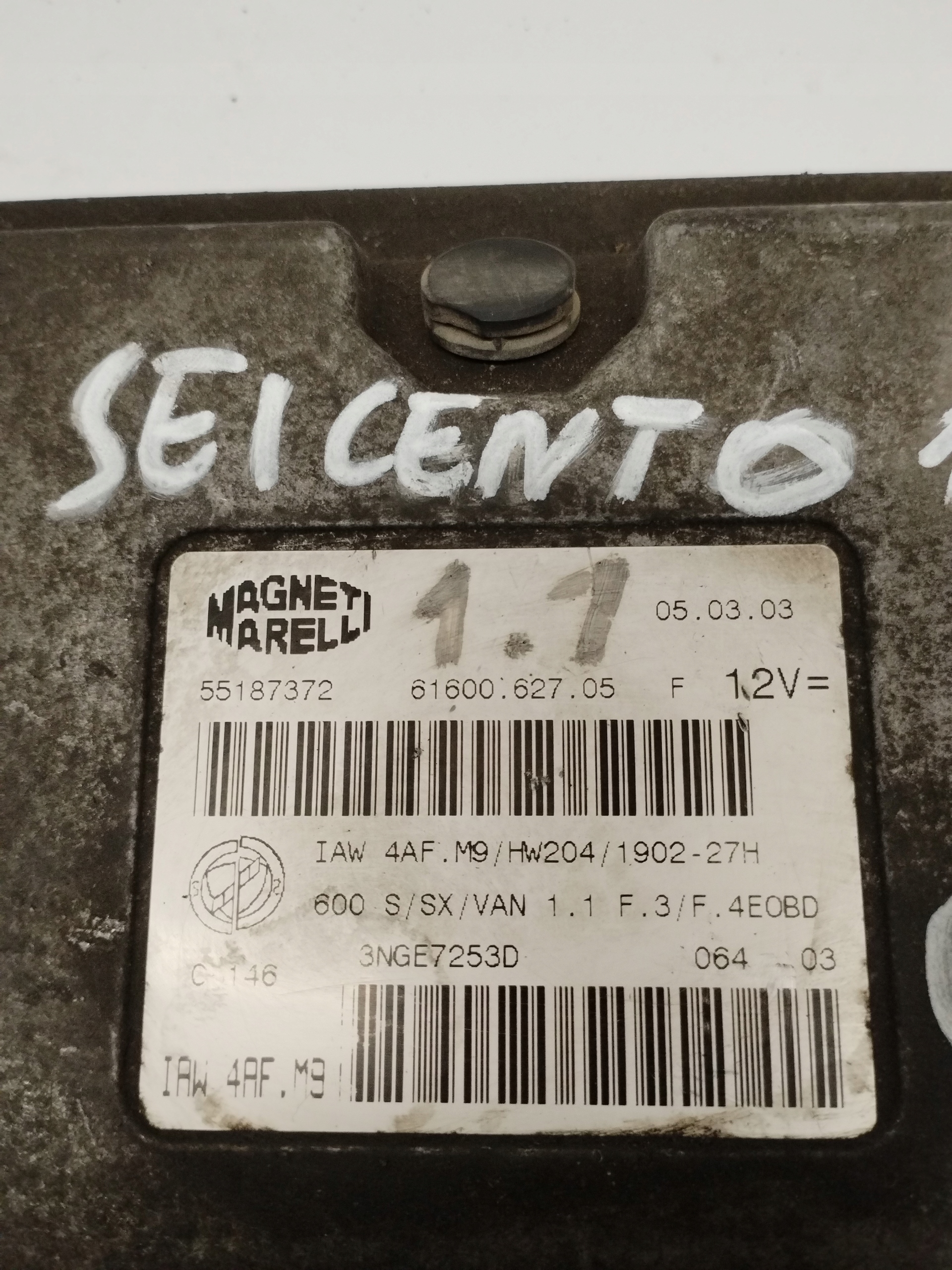 computer control unit of the engine Fiat Seicento 55187372