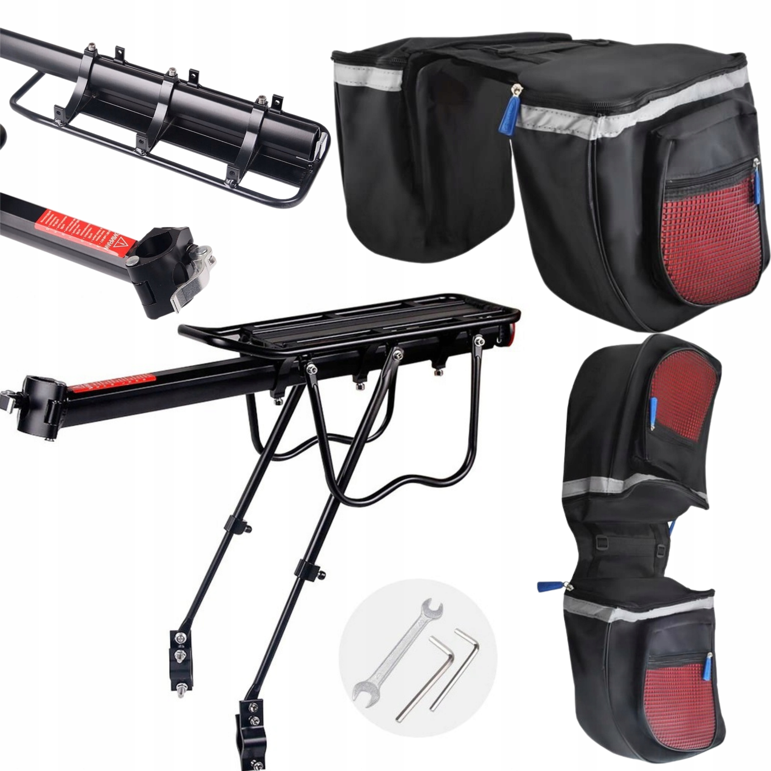BAGAŻNIK ROWEROWY TYLNY + TORBA NA ROWER ZESTAW