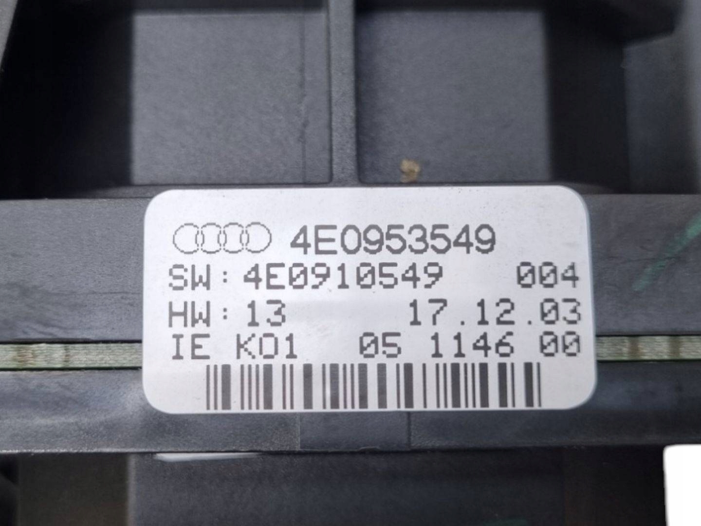 Commodo essuie glace Audi A8 D3 2004 4E0953549