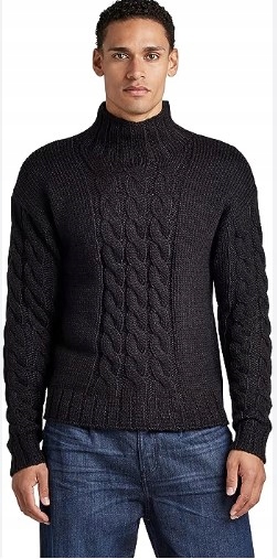 8/346 Sweter męski dzianinowy r.XL czarny