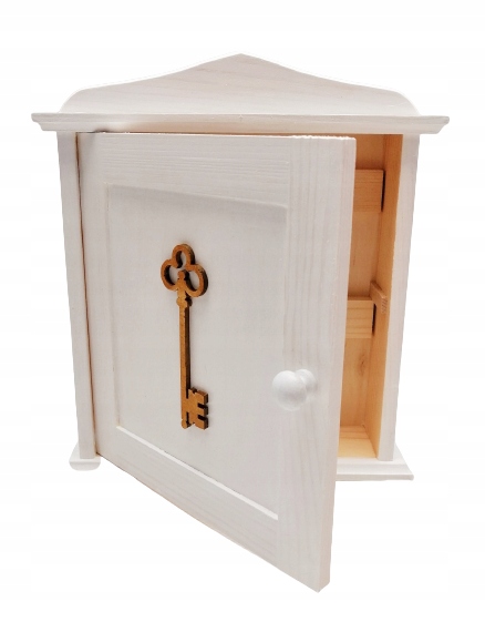 Biała Szafka na KLUCZE, DREWNO Złoty KLUCZ Marka inna