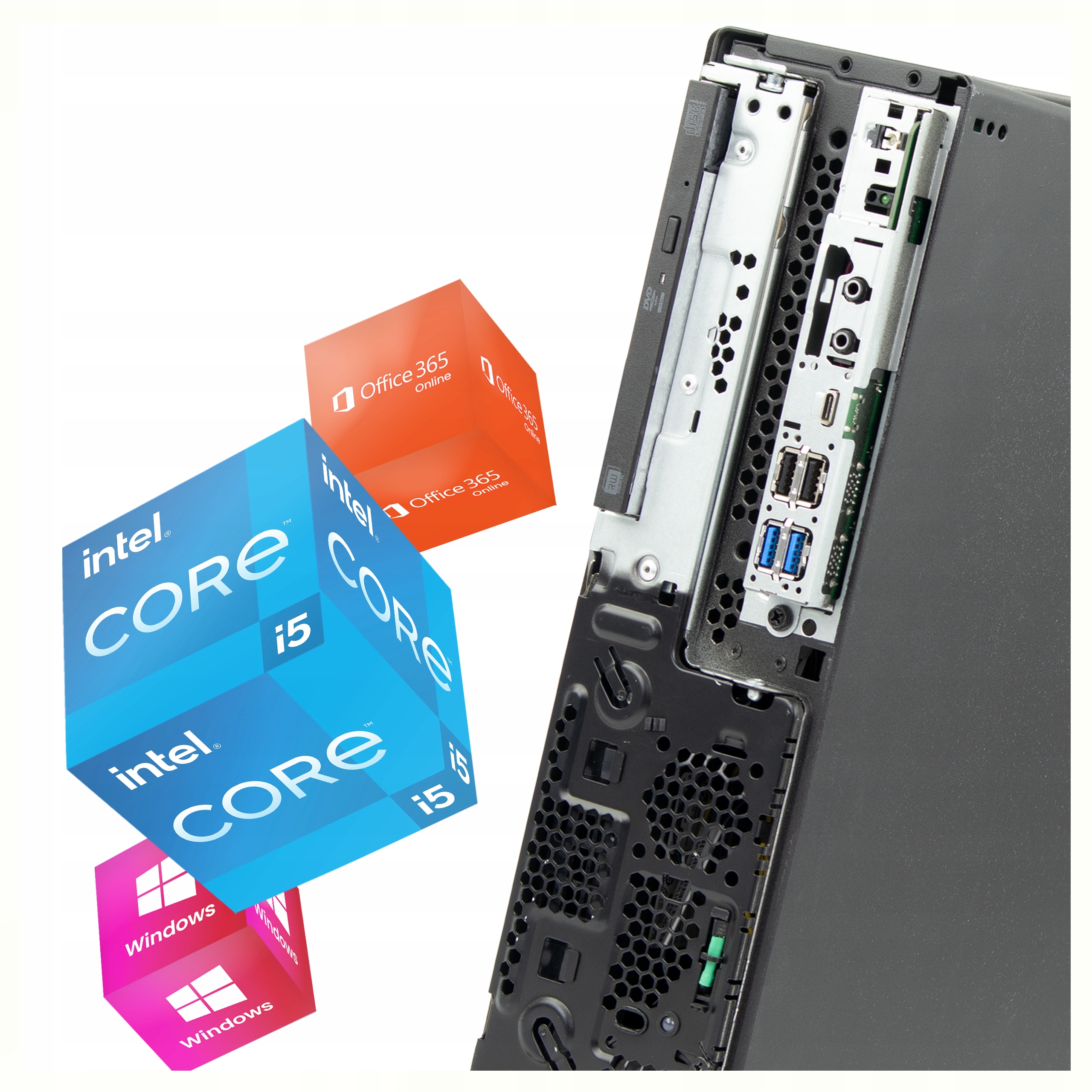 Wyprzedaż KOMPUTER STACJONARNY POLEASINGOWY UŻYWANY PC LENOVO M920s i5 SSD