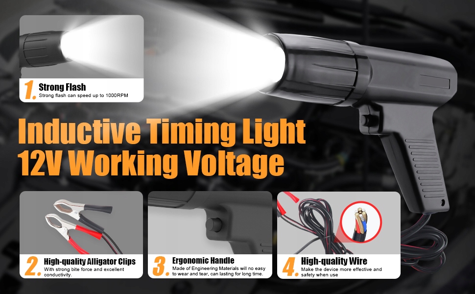 LAMPA STROBOSKOPOWA PROFESJONALNA ,Pistolet stroboskopowy 12V Marka bez marki