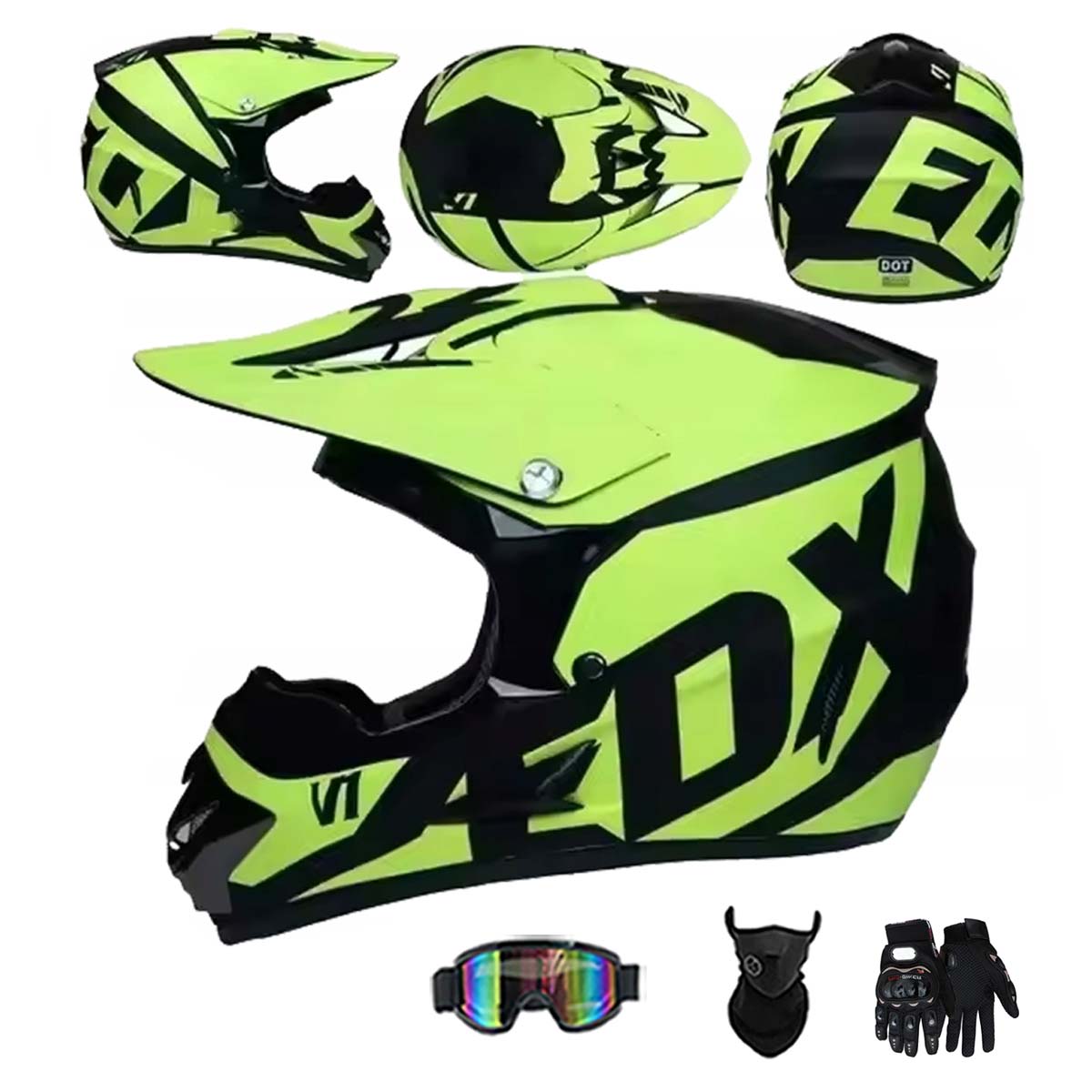 Motocyklová Přilba Crossová Lehká Enduro Quada Brýle Rukavice Maska L