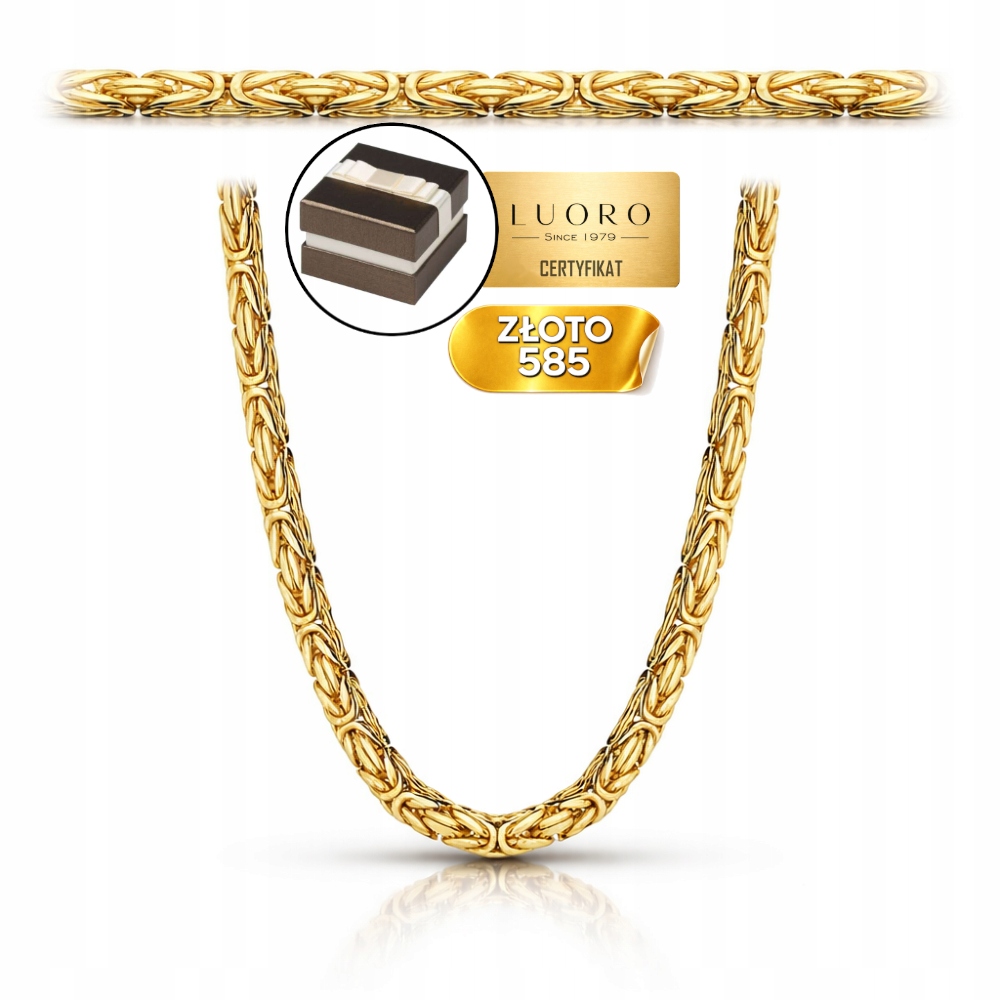 Řetízek Zlatý 585 14K Královská Vazba 60 CM Žluté Zlato Elegantní