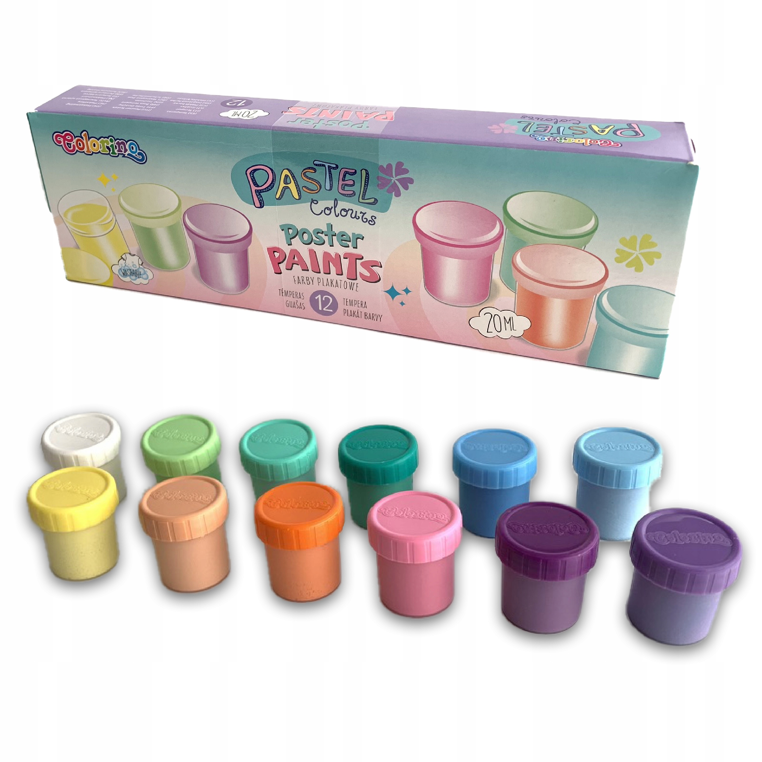 FARBY PLAKATOWE COLORINO 12 KOL 20 ML PASTELOWE