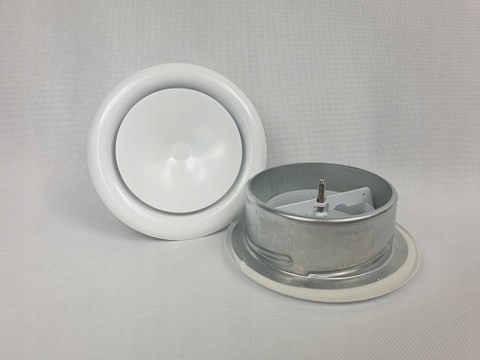 SR-S 160 ZAWÓR ANEMOSTAT NAWIEWNY + RAMKA KRATKA Kolor dominujący biały