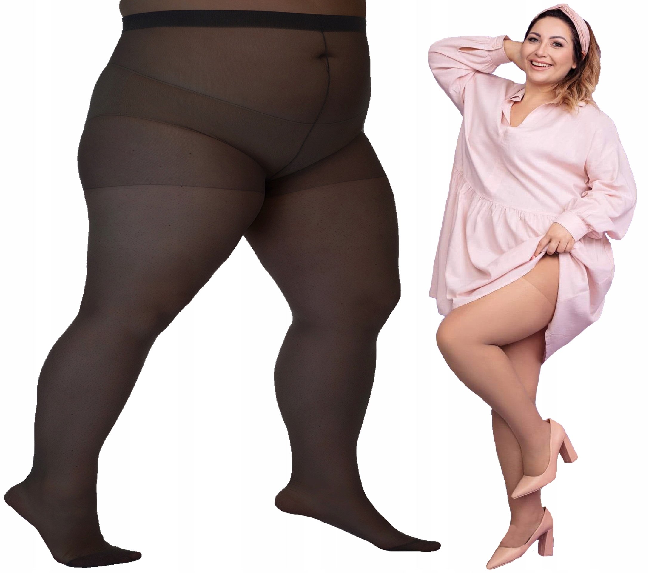 

4XL size++ Rajstopy Lida 20DEN, czarne, biodra-160