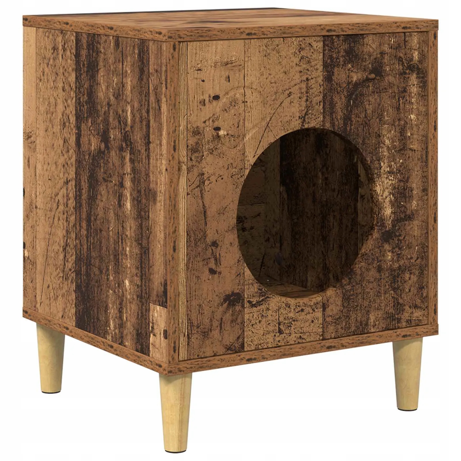 Kočičí dům Staré dřevo 42,5 x 40 x 53 cm kompozitní dřevo
