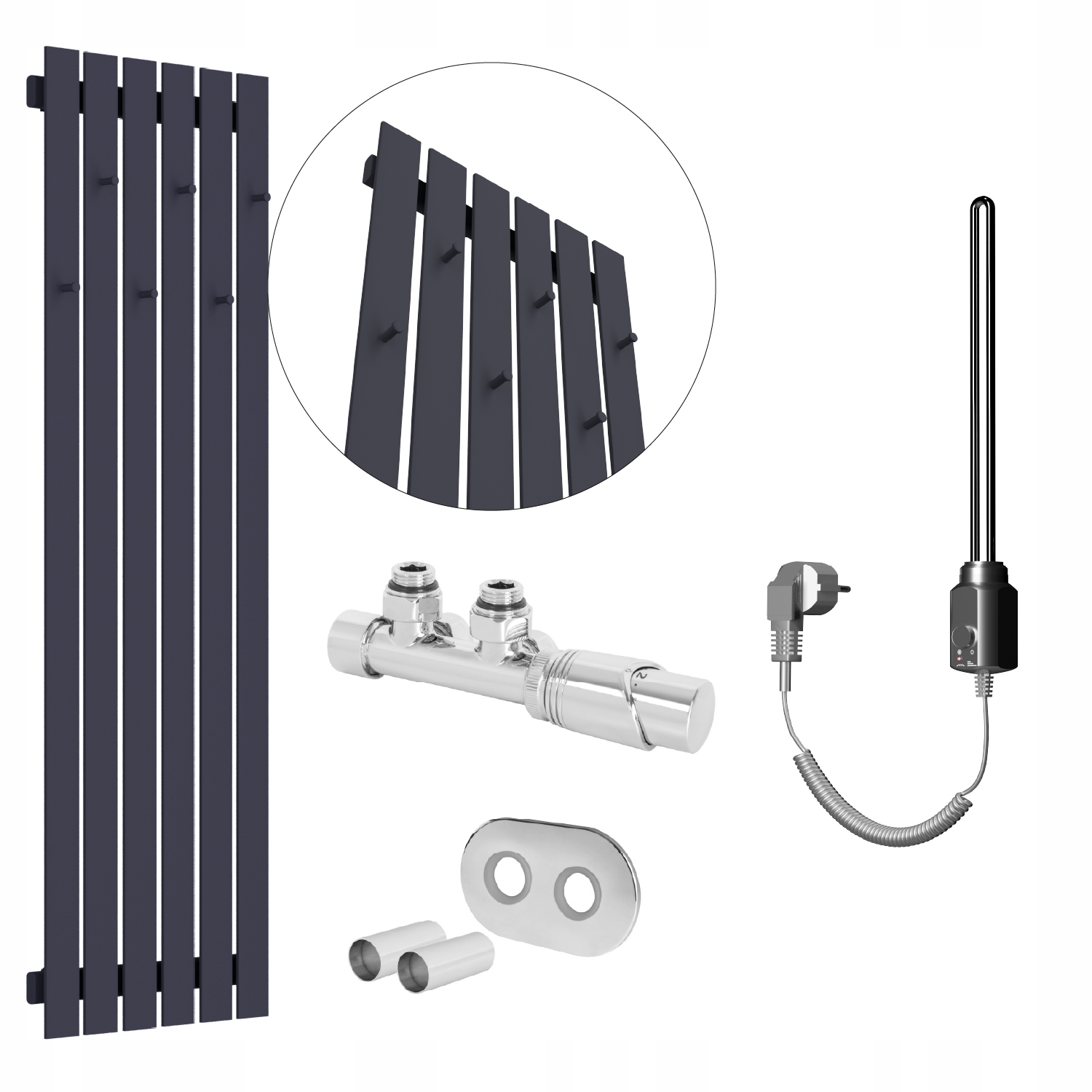 Set Vodovodní a elektrický ohřívač Bellohook 180x45 Grafit