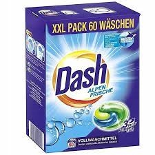 Levně Dash Alpen 3v1 prací Kapsle 60 ks na bílé prádlo