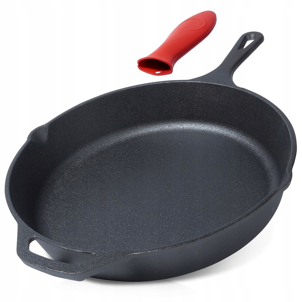 Litinová Pánev S Silikonovým Nástavcem Na Rukojeť, Nepřilnavá, Silná