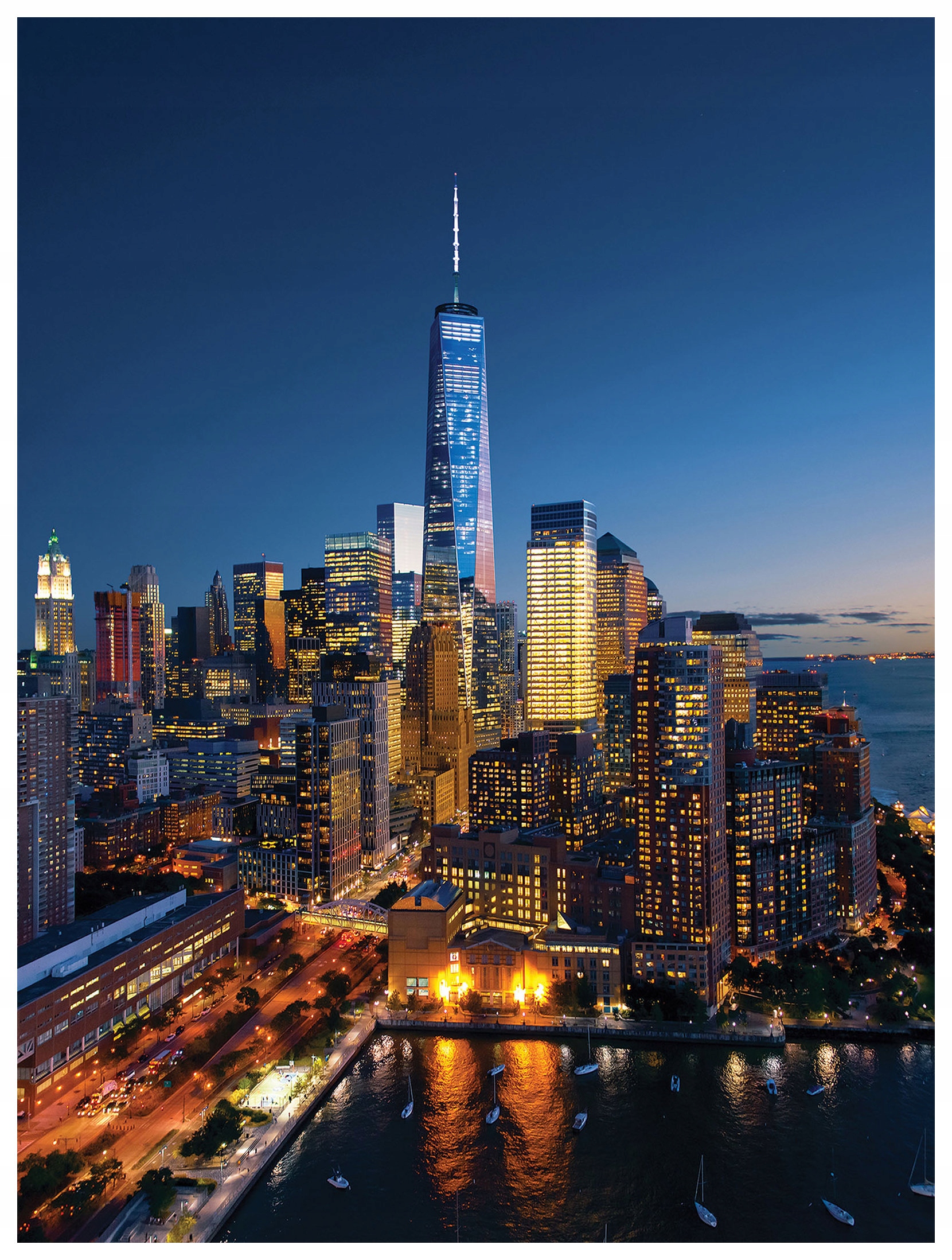 Fototapeta New York v noci panorama města vinylová 184x254 lepidlo