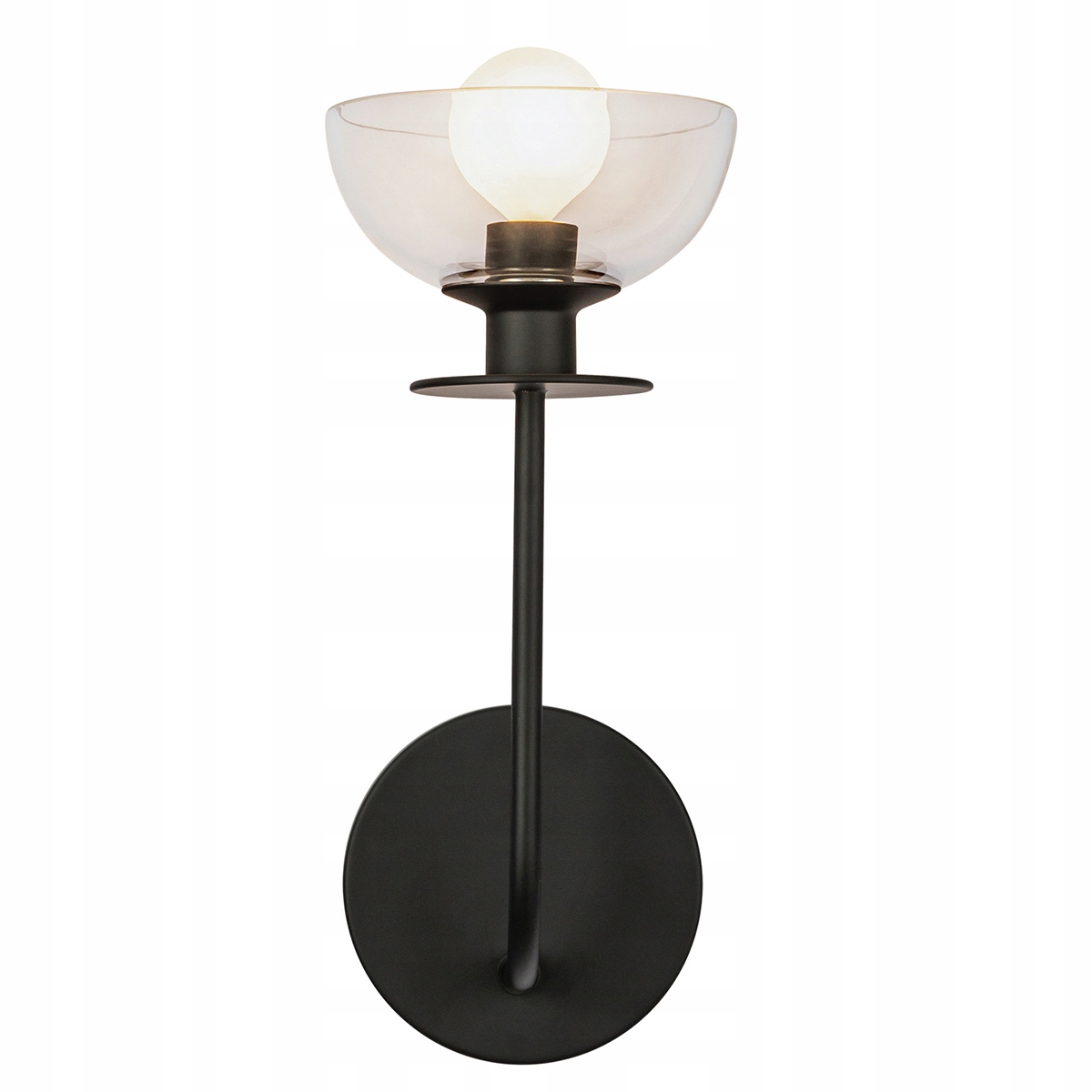 Industriálna nástenná lampa čierny sklenený pohár do obývačky Alora Mood
