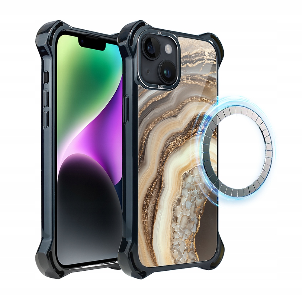 Pouzdro pro iPhone 14 Ibizu DropGuard Ultra s MagSafe, Medový achát