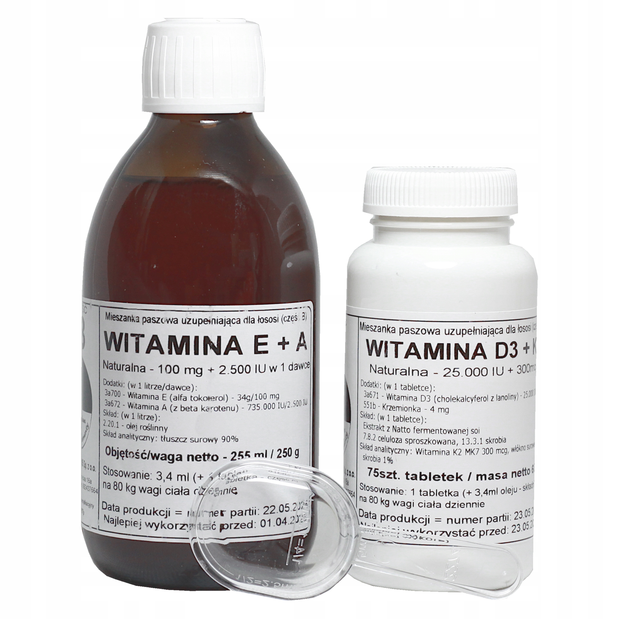 Komplet witamin D3 25 000 Iu K2 300 mcg E 100 mg A 2.500 Iu Podkowa