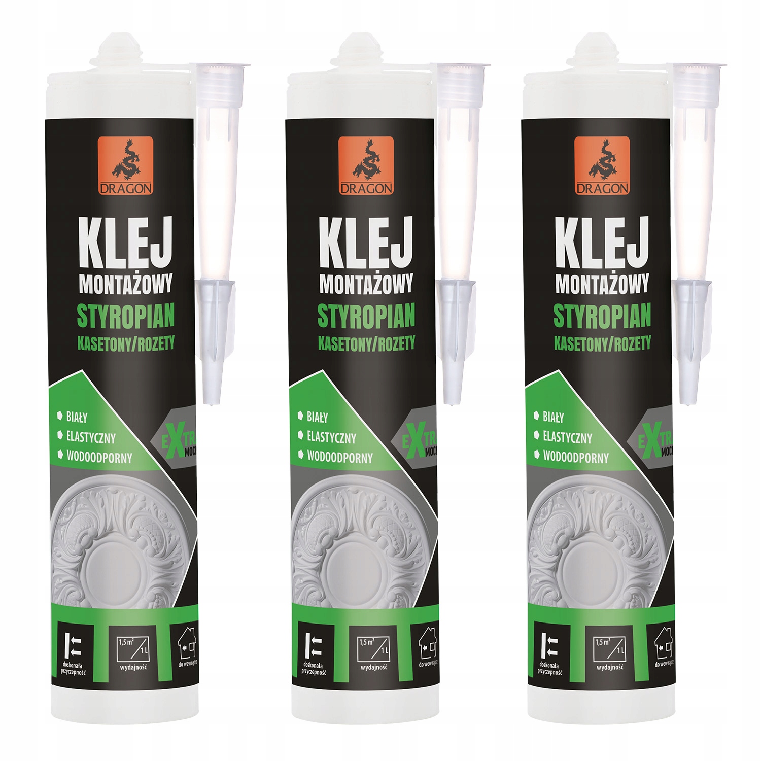 

Zestaw 3x Klej styropian-kasetony 280ml Dragon