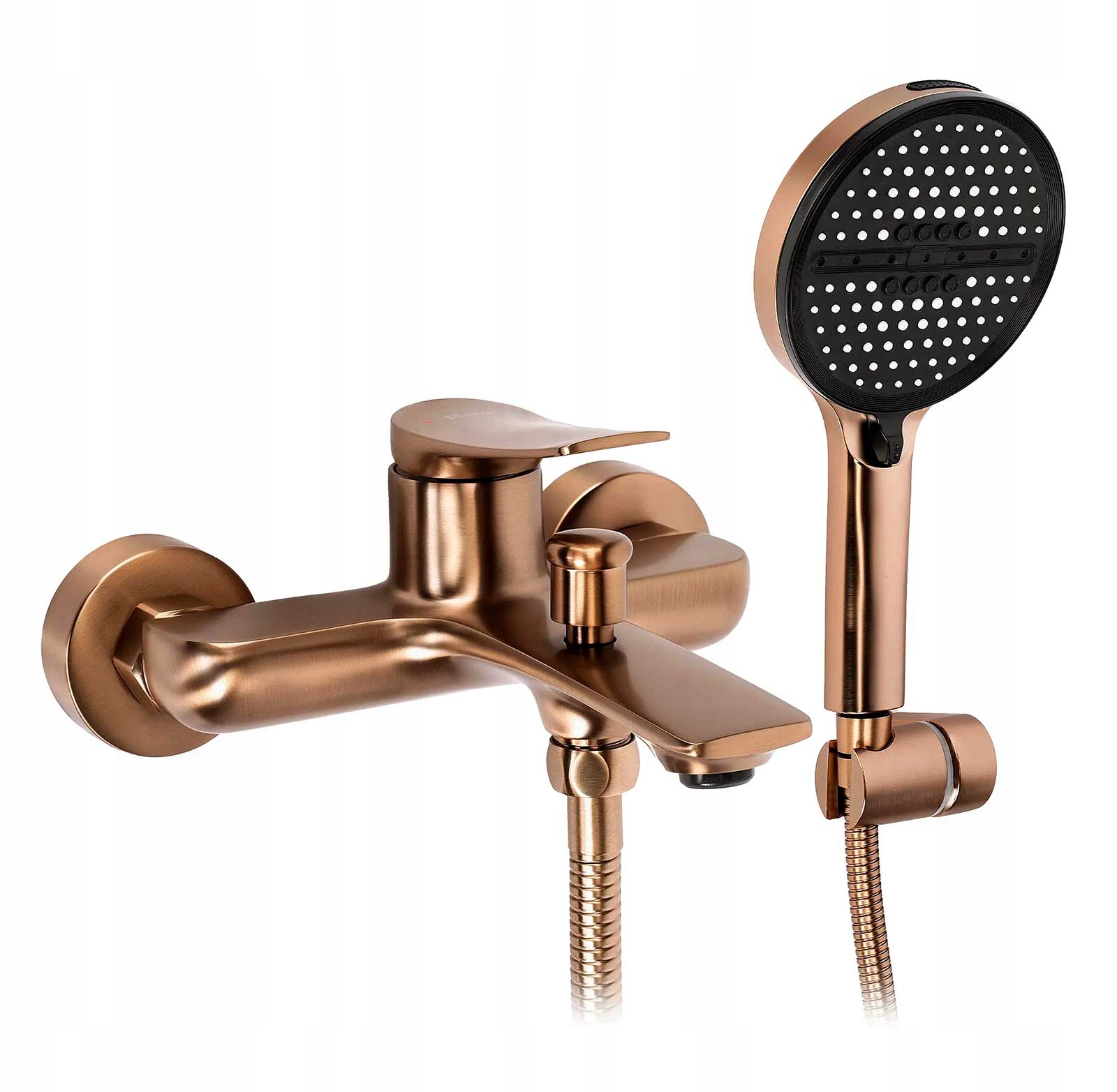 Vanová baterie se sprchou, měď, kartáčovaná, saténová, Vision na omítku