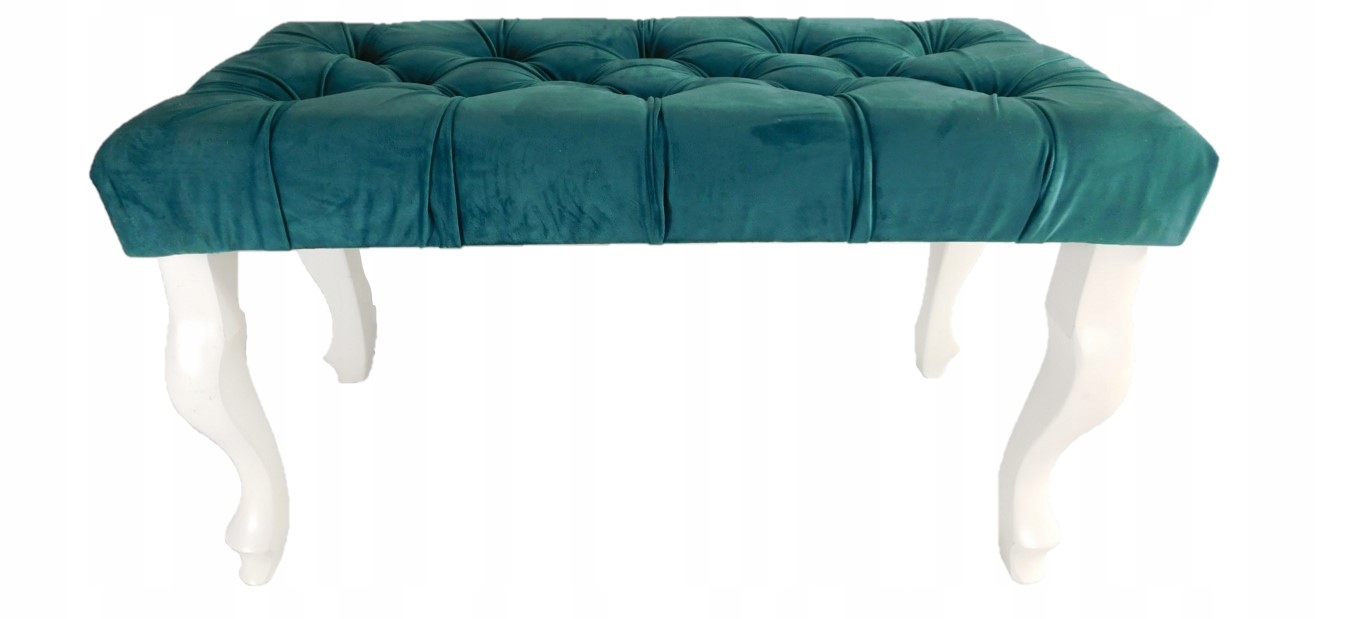 Čalúnená lavica s prešívaným velúrom Ludwik morská 80