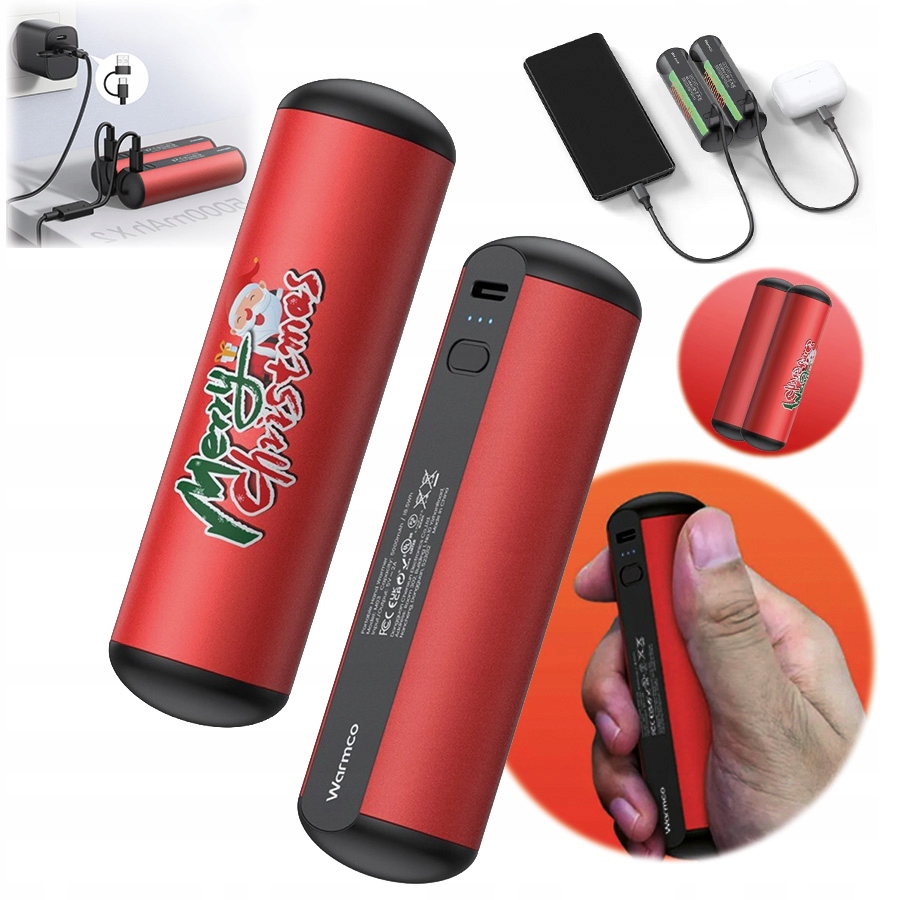 Elektrický ohřívač rukou Powerbank Usb C 2x 5000 mAh Warmco M03