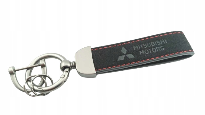 Mitsubishi Brelok Breloczek Brylok Alcantara Skóra