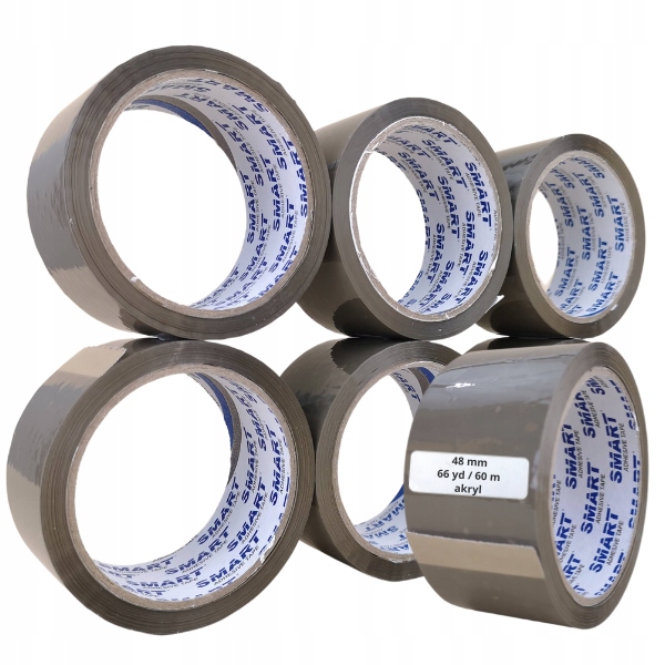 

48mm x 66y taśma pakowa Smart brązowa 48/66 6 szt