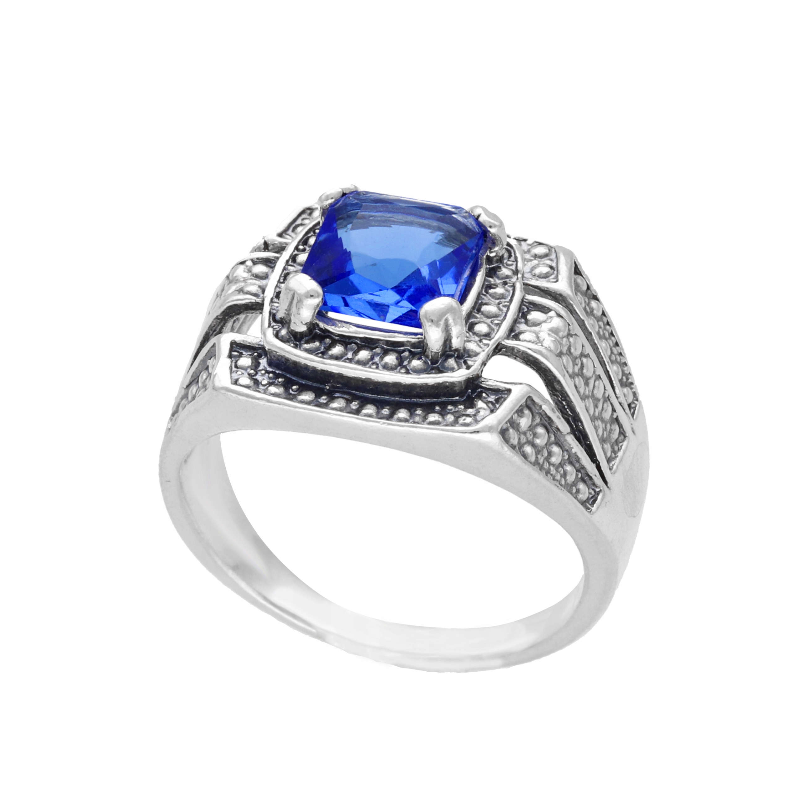 Efektní prsten se safírovou zirkonií stříbro vel. 26